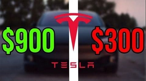 Le azioni Tesla salgono da $ 900 a $ 300