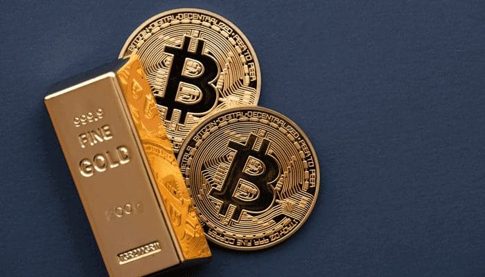 Bitcoin-btc-goudstaven Zal bitcoin (BTC) beter presteren dan goud in 2022?