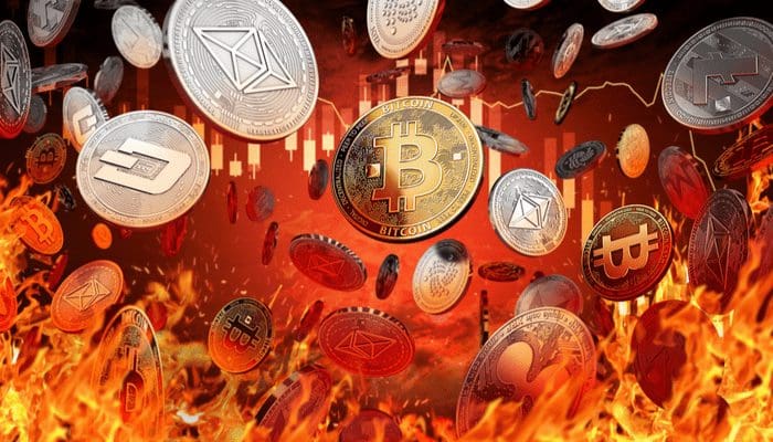 Cryptocurrencies-vlammen-crash Ethereum, cardano en XRP dalen hard, deze crypto nog harder