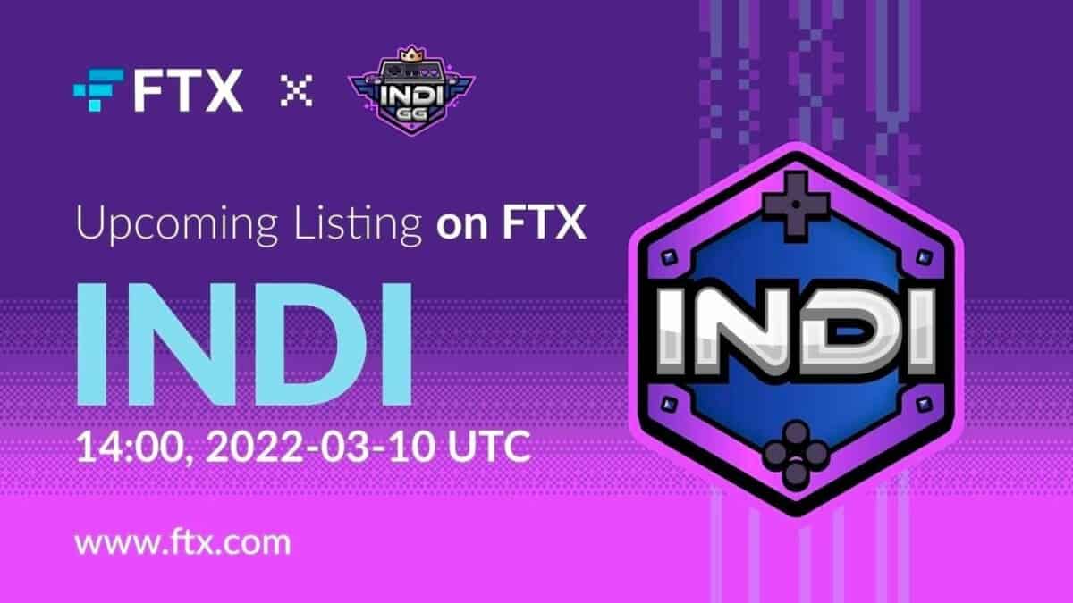 IndiGG (INDI) wordt gelist op crypto exchange FTX