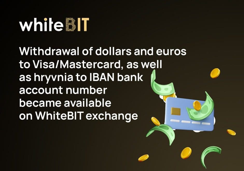 Dollars en euro's opnemen vanaf nu mogelijk op crypto exchange WhiteBIT