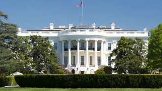 Foto van het witte huis in Washington D.C.