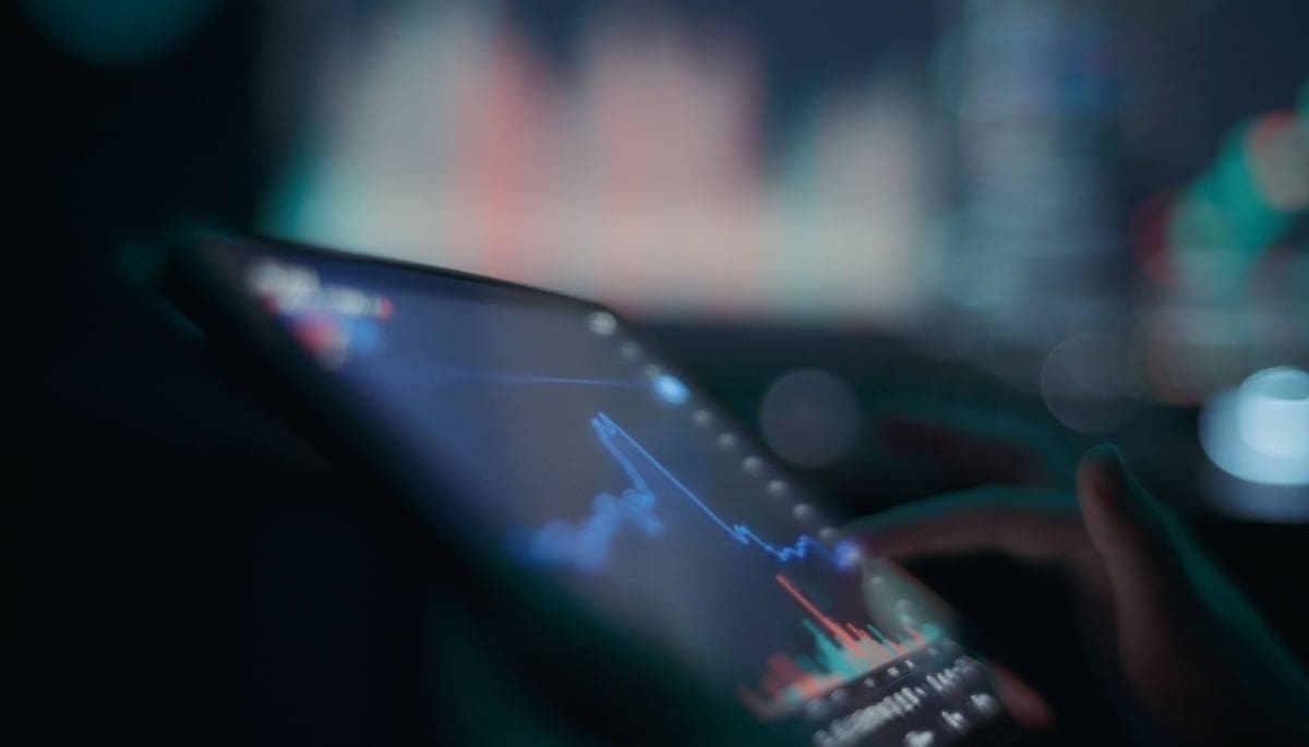 crypto grafiek op tablet