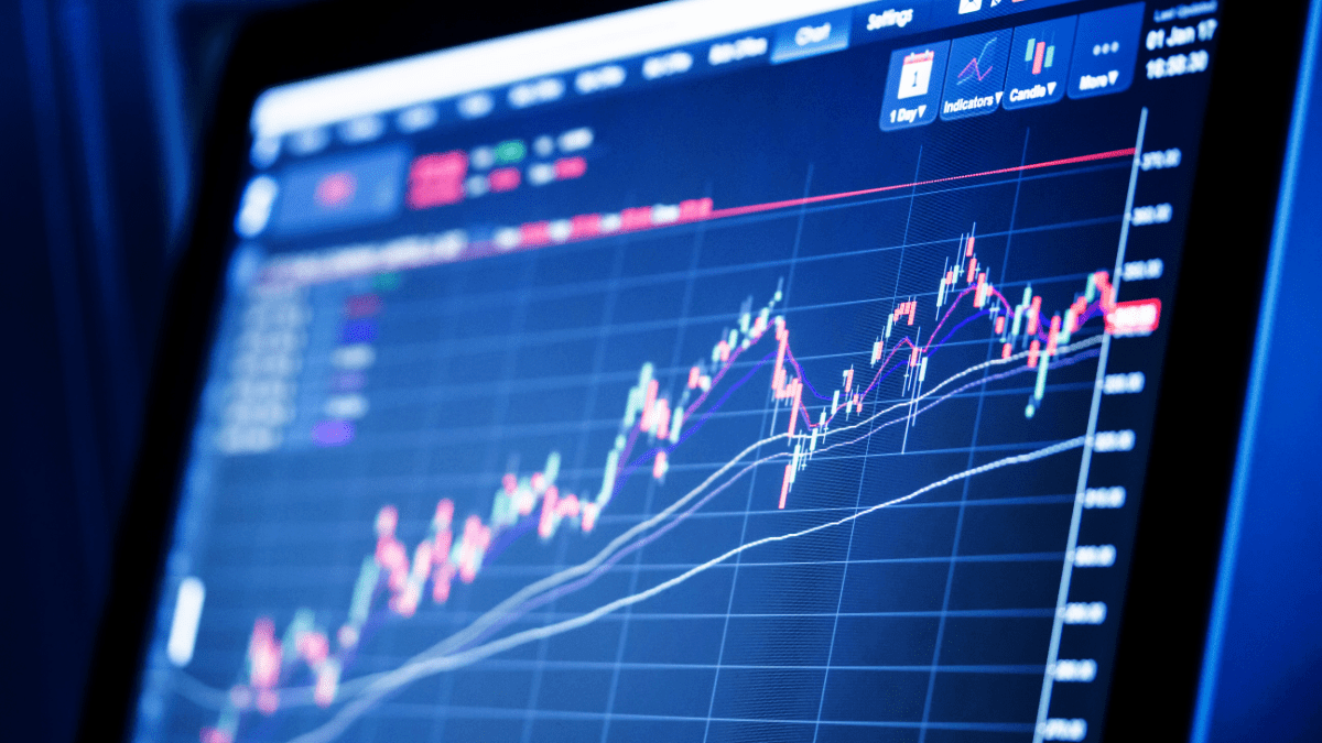 Computer scherm met een analyse van Bitcoin