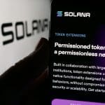 Afbeelding van een scherm en een mobiel met het solana logo en de solana website