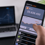 Afbeelding van een cryptowallet met bitcoin