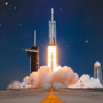 Foto van SpaceX-raket die opstijgt