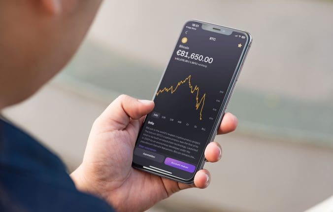 kraken app op iphone met koersen