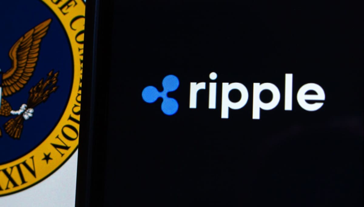 Ripple logo op een telefoon.