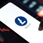 Litecoin on phone with chart