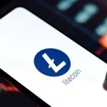 Litecoin on phone with chart