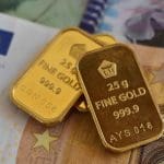 Gouden bar op euro biljetten