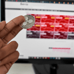 XRP munt voor computerscherm
