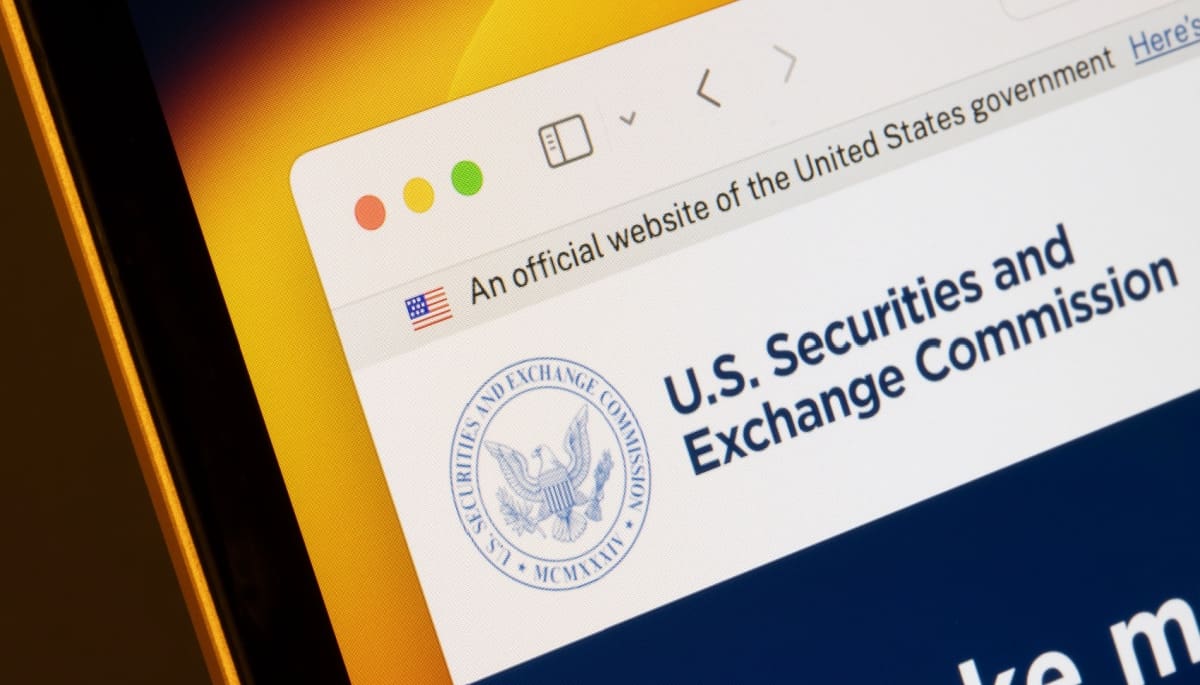 Een afbeelding van de website van de financiële beurs en cryptowaakhond uit de Verenigde Staten