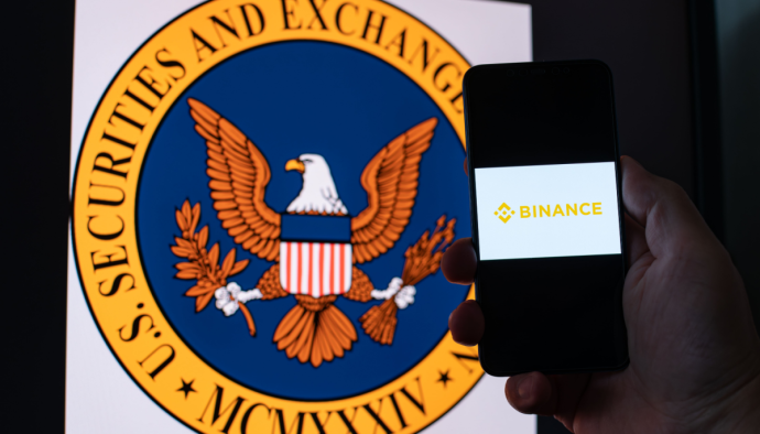 Foto van Binance en SEC logo's