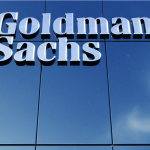 Goldman Sachs logo op kantoorgebouw