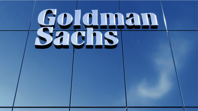 Goldman Sachs logo op kantoorgebouw
