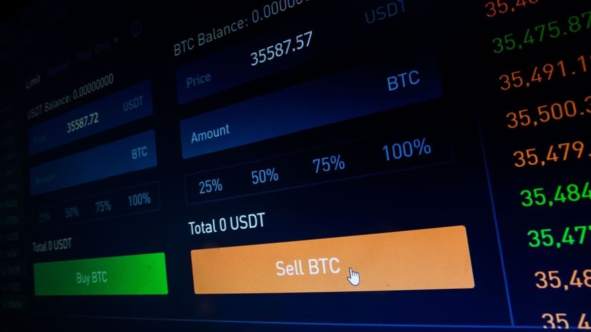 Sell BTC knop exchange