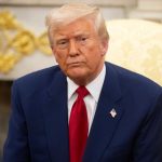 Een afbeelding van de Amerikaanse president, Donald Trump