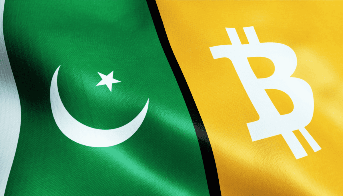 Vlag van Pakistan en Bitcoin