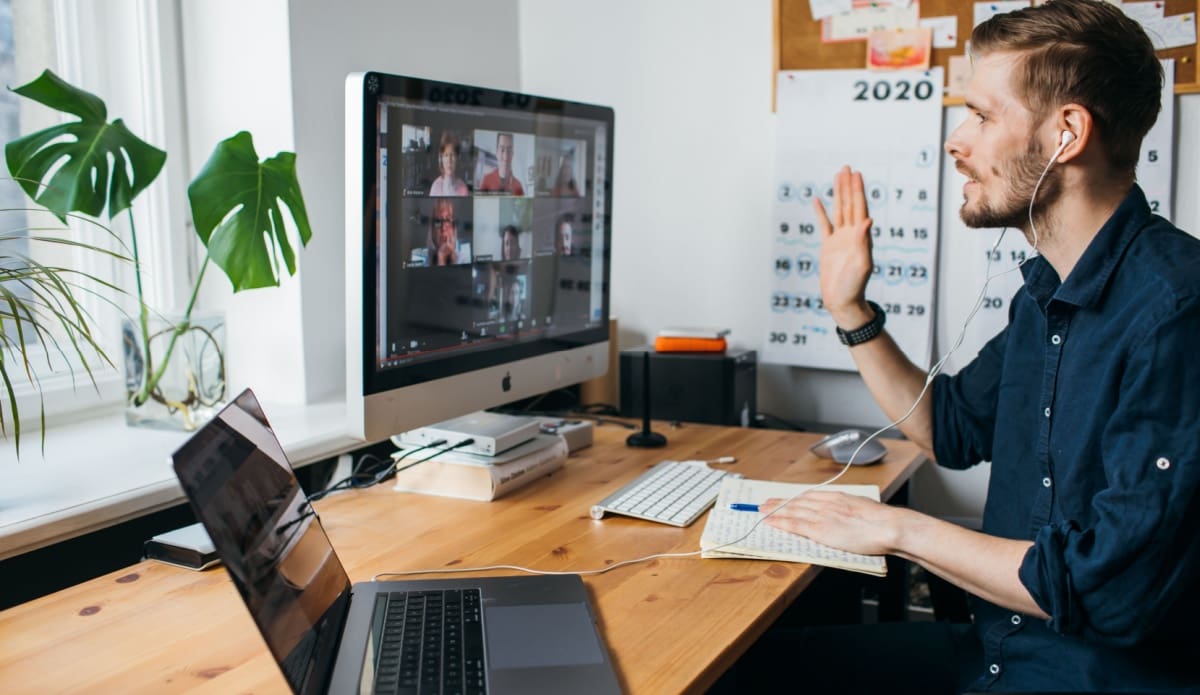 Man heeft online meeting