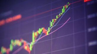 Een afbeelding van een hard stijgende crypto koers