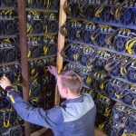 Foto van een Bitcoin miner