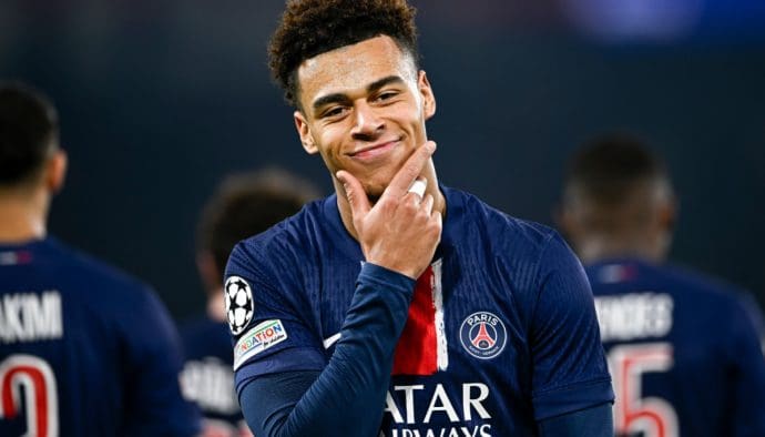 Desire Doue tijdens de UEFA Champions League
