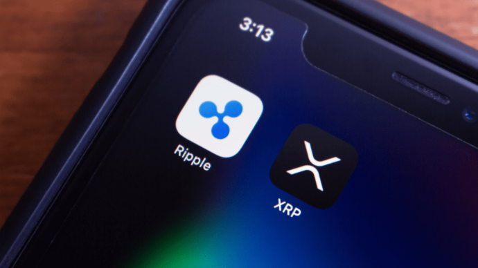 Telefoon met Ripple en XRP logo's
