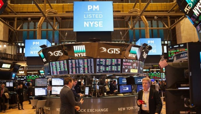 foto van de handelsvloer op Wall Street NYSE