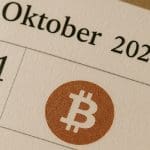 Een bitcoin logo op de datum 11 oktober in een agenda.