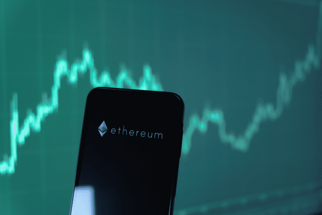 Een afbeelding van een stijgende ethereum prijs