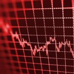 Crypto prijsgrafiek, rode koersdaling