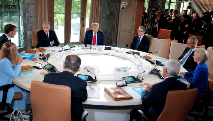 trump en eu leiders aan tafel