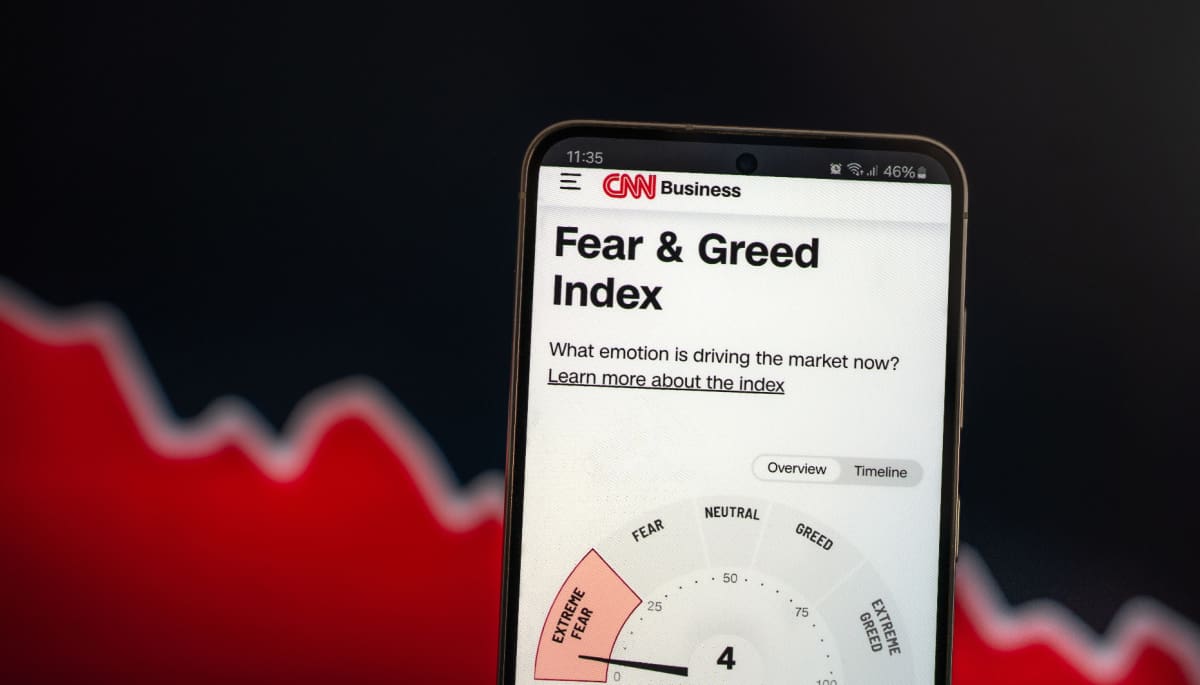 De fear and greed index van CNN die het sentiment van markten zoals aandelen en crypto kan weergeven