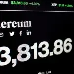 Een pagina van ethereum (ETH) crypto pagina met een prijs