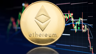Ethereum munt met dalende koers