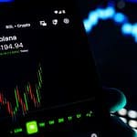 Een afbeelding van de koerspagina van cryptomunt Solana (SOL), op een cryptobeurs