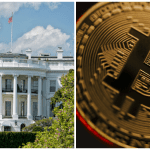 Het Witte Huis en een Bitcoin munt