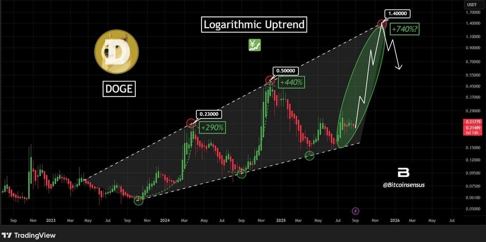 Megafoon patroon dogecoin