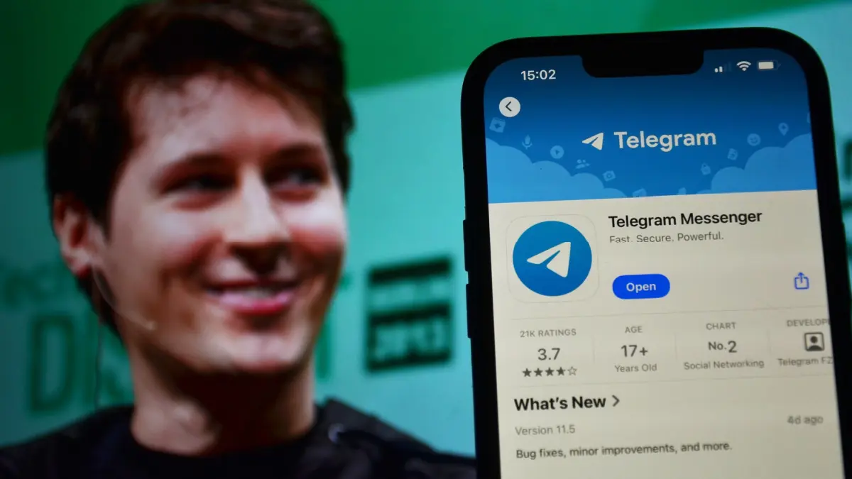 Een afbeelding van de oprichter van messenger dienst Telegram, Pavel Durov