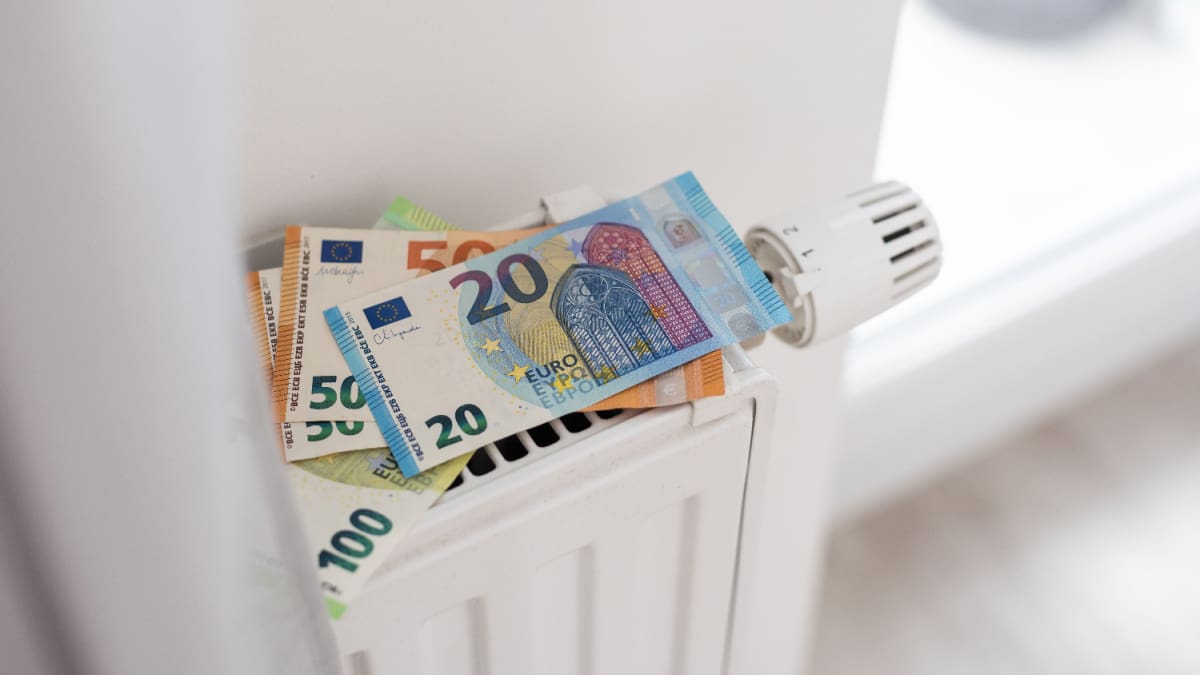 Een afbeelding van euro's op een verwarming