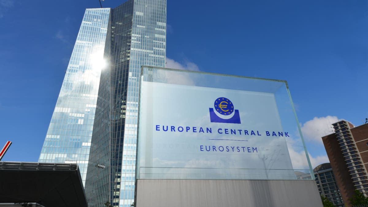Een afbeelding van het hoofdkantoor van de Europese Centrale bank