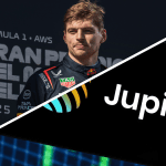 Een split image van Max Verstappen en cryptobeurs Jupiter dat is gebouwd op Solana Een split image van Max Verstappen en cryptobeurs Jupiter dat is gebouwd op Solana