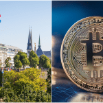 Foto van Luxemburg en Bitcoinmunt