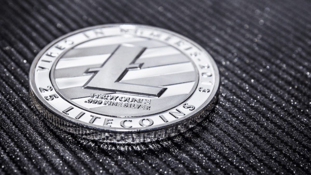 Foto van een Litecoin munt