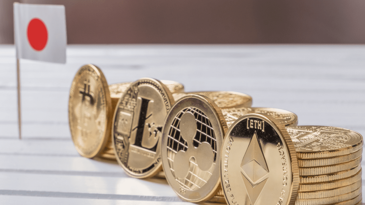 Cryptomunten met japanse vlag