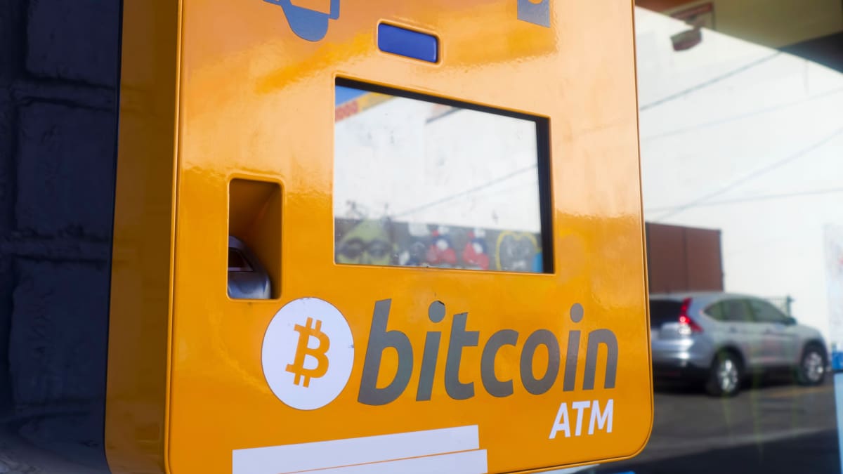 Een afbeelding van een bitcoin (BTC) automaat in Los Angeles