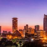 Een afbeelding van een skyline van Nairobi, de hoofdstad van Kenia, een toonaangevend land van Sub-Sahara Afrika