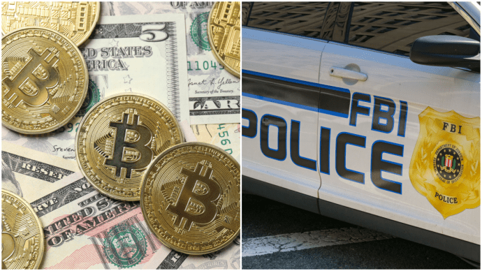 FBI auto en Bitcoin munten